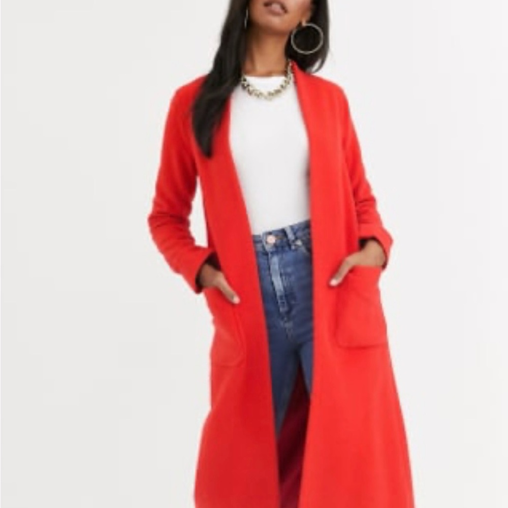 Helene Berman Vibrant Red Long Cardigan